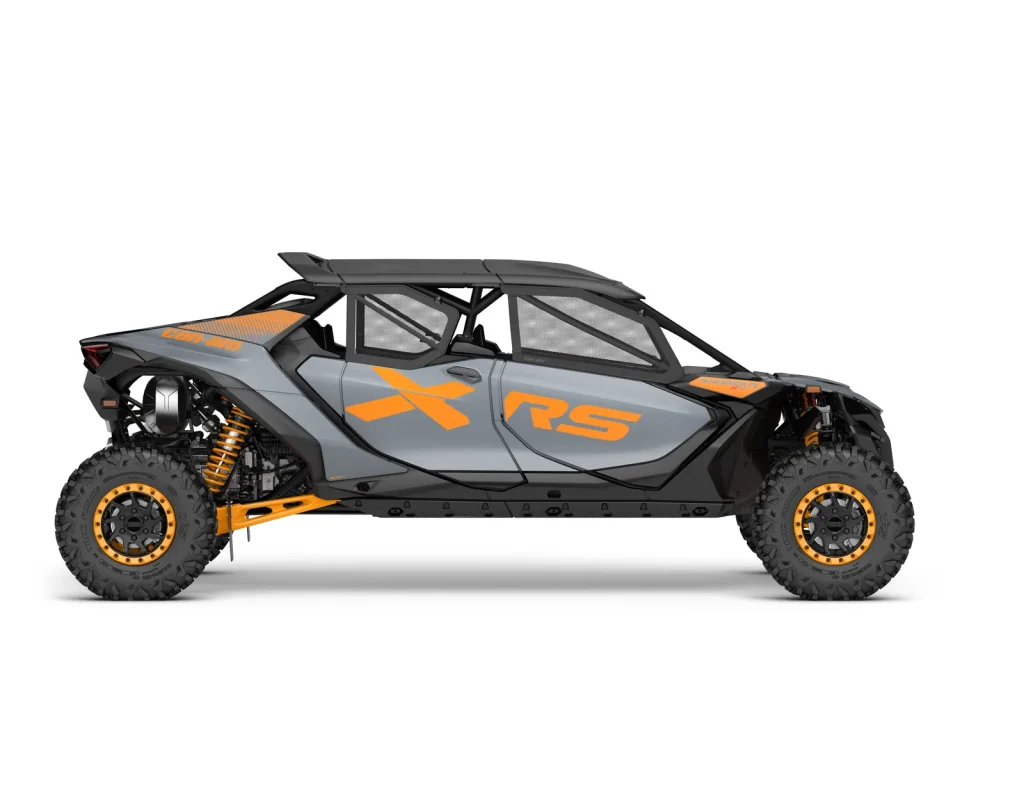 Maverick R MAX X RS DCT SAS 999T, Dolomite Grey & Orange Crush, vista laterale