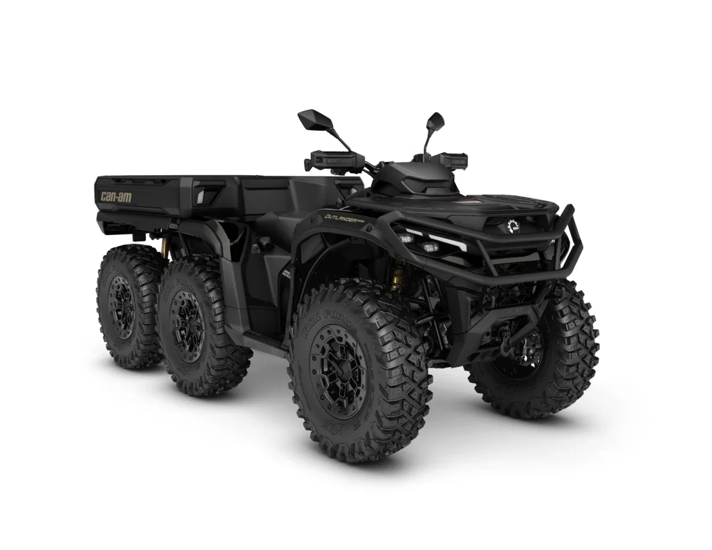 Outlander 6x6 BACKCOUNTRY T 1000R, Stealth Black, vista di tre quarti anteriore